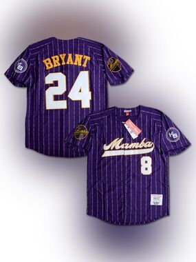 Headgear Classics Kobe Bryant Purple Baseball Jersey